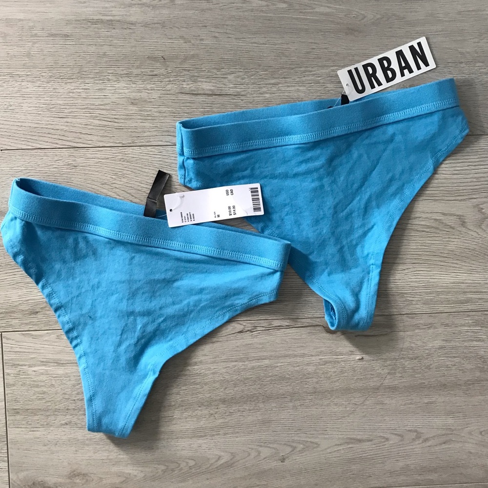 UO Organic Cotton High Waisted Thong- Set of 2